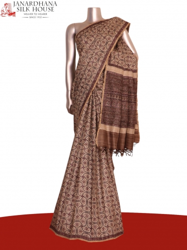 Pure Floral Tussar Silk Saree